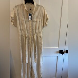 Universal Thread Cream Utility Jumpsuit with Collar